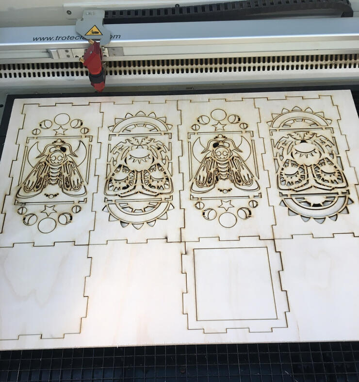 The finished design after the laser cut was complete